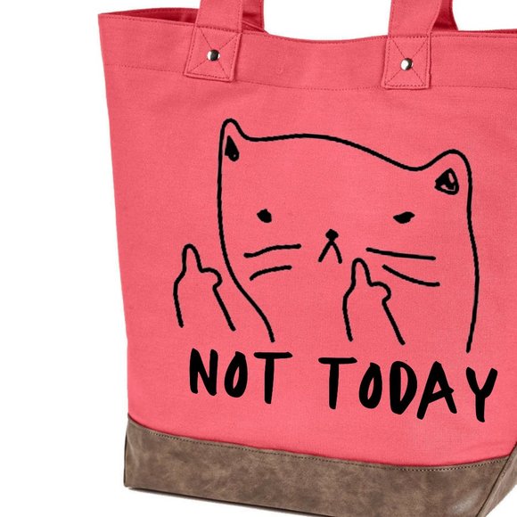 Not today quality canvas tote bag by Authentic pigment - Picture 1 of 5